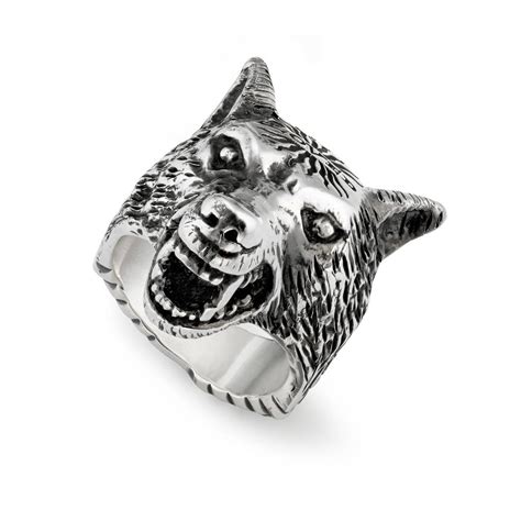 wolf head ring gucci